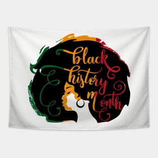 black history month head woman Tapestry