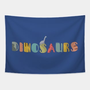 DINOSAURS WORDING ILLUSTRATION Tapestry