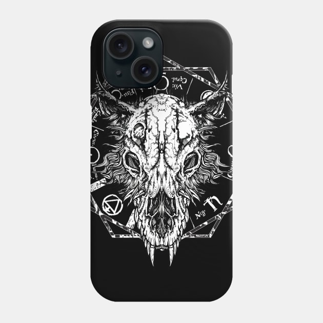 Wolf Totem Shaman Magic Scull Phone Case by Esoteric Origins