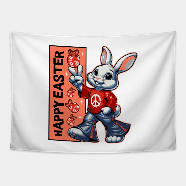 Easter bunny 70s Tapestry by Graffik-Peeps