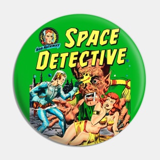 Detective and Pin Up Girl 1952 giant alien monster space retro vintage comic book Pin