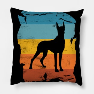 Great Dane Distressed Vintage Retro Silhouette Pillow