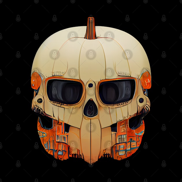 Pumpkin Skull Halloween by MZeeDesigns