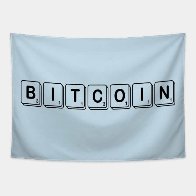 Bitcoin Scrabble Tapestry by CryptoDeity