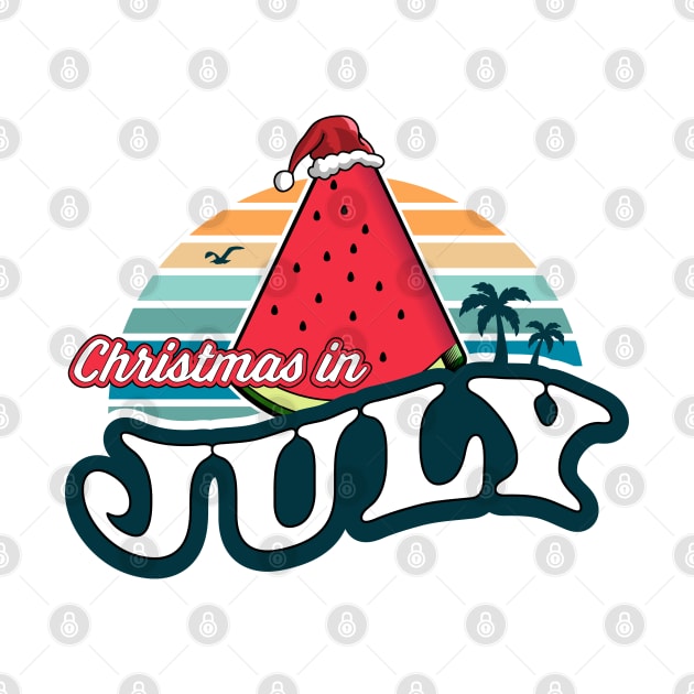 Christmas In July Watermelon Xmas Tree Summer by OrangeMonkeyArt