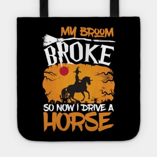 Funny Horse Riding Halloween Cowboy Cowgirl Witch Costume Tote