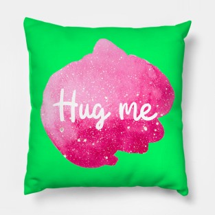 Hug Me Cosmic Art (Pink Sky Starry Skies Rose Watercolor) Pillow