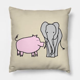 Pig and Elephant Pillow