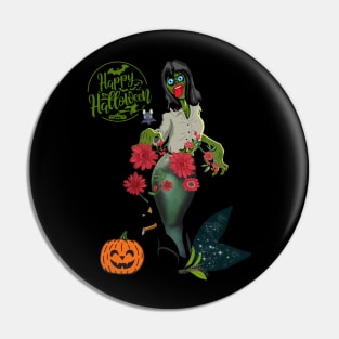 Happy Halloween Mermaid Pin