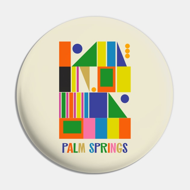 Mid Century Modern Palm Springs Colorful Modtastic Geometric Abstract Pin by KierkegaardDesignStudio