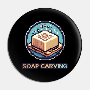 Soap Carving Pixel Art Retro Pin