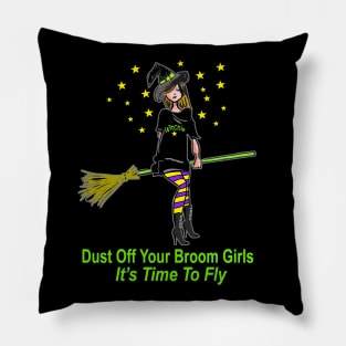 CUTE HALLOWEEN WITCH ON BROOM COSTUME Pillow