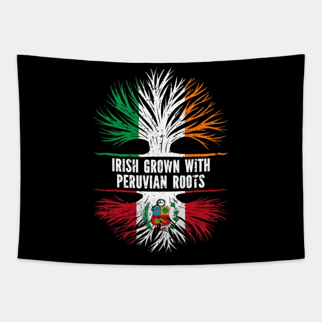 Irish Grown With Peruvian Roots Ireland Flag Tapestry by silvercoin