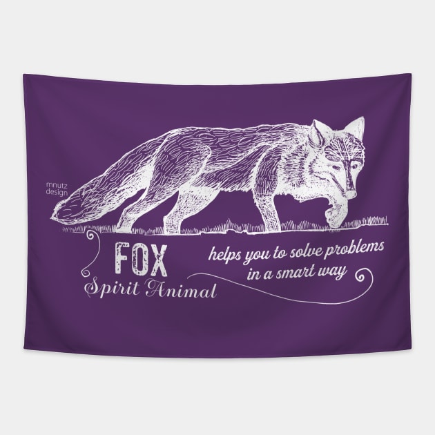 Spirit animal - Fox - white Tapestry by mnutz