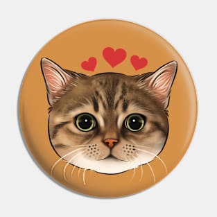 Tabby Cat Love Pin