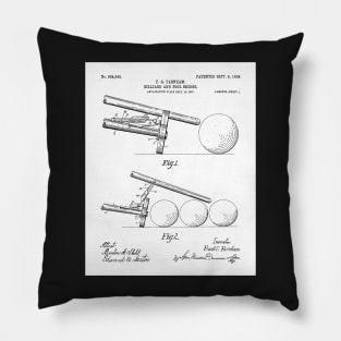 Pool Bridge Patent - Pool Art - Black And White Pillow