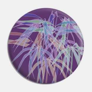 Bamboo Leaves - White Lines - Multycolor on Purple Pin