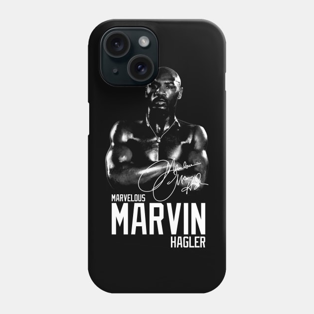 Marvelous Marvin Hagler Boxing Legend Signature Vintage Retro 80s 90s Bootleg Rap Style Phone Case by CarDE