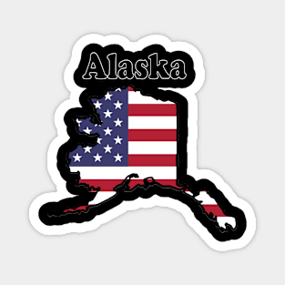 Great State of Alaska and the U. S. Flag Magnet