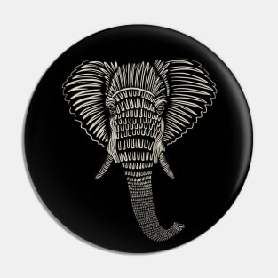 African Elephant Line Work Pin