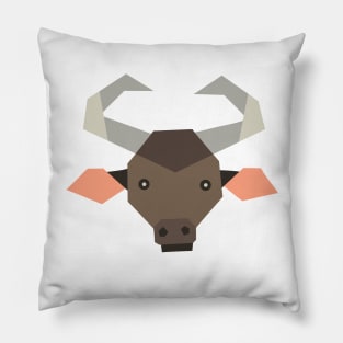 Geometric trendy flat style buffalo design Pillow