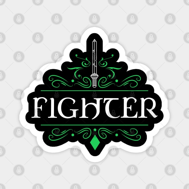 Fighter Character Class RPG Tabletop Gaming Magnet by pixeptional