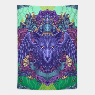 Tamer Wolf Psychedelic Artwork Tapestry