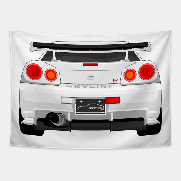 GTR R34 WHITE Tapestry by VENZ0LIC