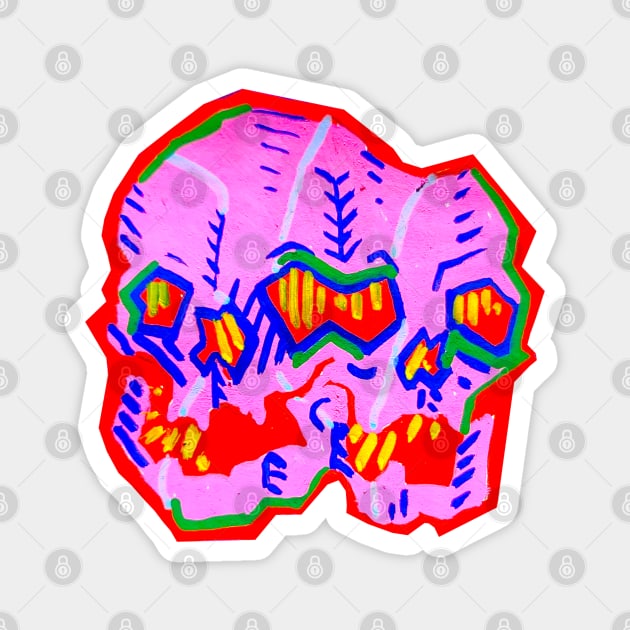 Abstract Conjoined Skulls Magnet by Art of V. Cook