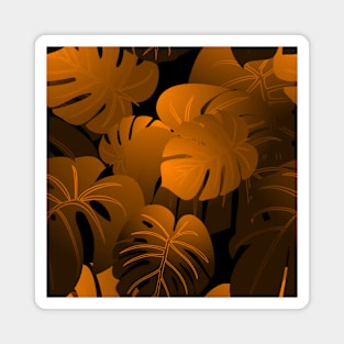 Moody Monstera Orange Repeat 5748 Magnet