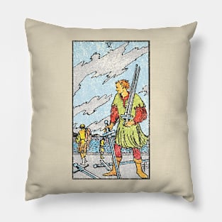 Five of swords (distressed) Pillow