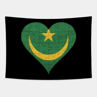 Mauritanian Jigsaw Puzzle Heart Design - Gift for Mauritanian With Mauritania Roots Tapestry