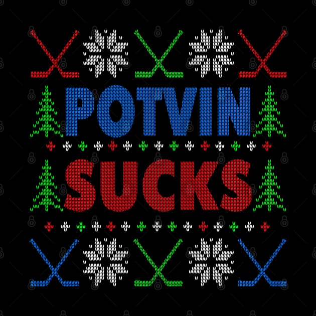 Potvin Sucks Ugly Christmas Sweater Design by TeeCreations