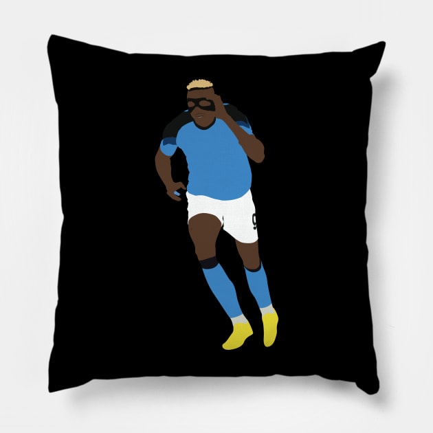 Victor Osimhen Napoli No. 9 Pillow by Jackshun