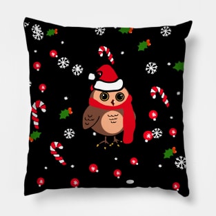 Christmas snow owl Pillow