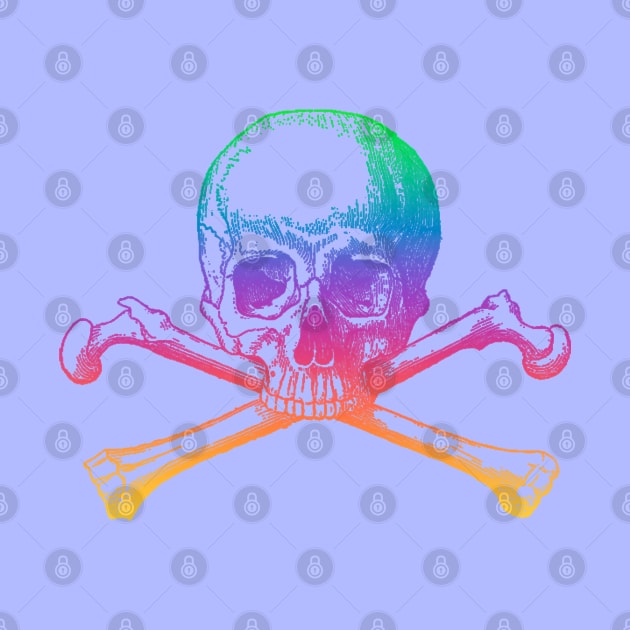 Rainbow skull and crossbones by Blacklinesw9