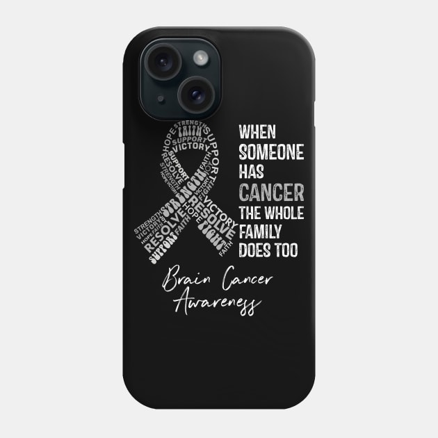 When Someone Has Cancer The Whole Family Does Too Brain Cancer Awareness Phone Case by RW
