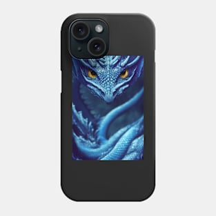 Portrait of a Blue Dragon Phone Case