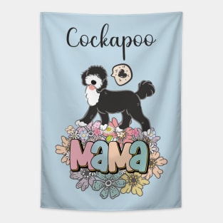 White and Black Cockapoo Mama 3 Tapestry