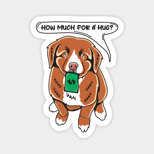 Funny Toller Nova Scotia Duck Tolling Retriever Puppy Needs A Hug Magnet by welovetollers