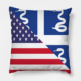 Martinique American Flag Half Martinician USA Pillow