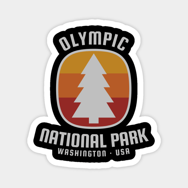 Olympic National Park Retro Magnet by roamfree