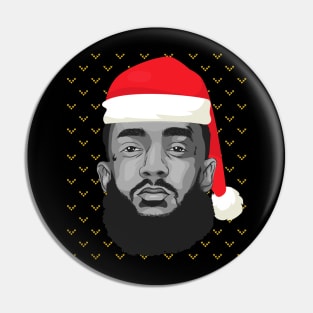 Nipsey Hussle Wearing Santa Hat Christmas Gift Pin