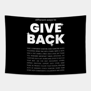 Different ways to give back Tapestry