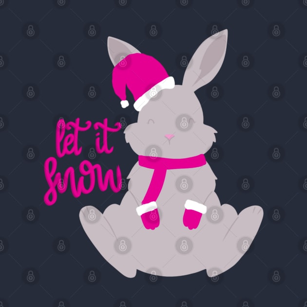 let it snow - cute xmas bunny rabbit by mareescatharsis