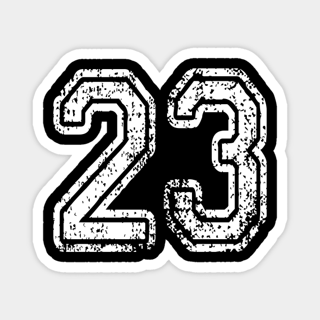 Number 23 Grungy in white Magnet by Sterling