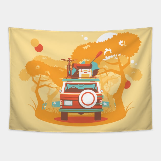 Gone Camping Tapestry by ryanvatz