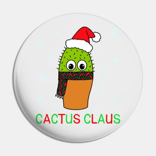 Cactus Claus - Cute Cactus With Christmas Scarf Pin