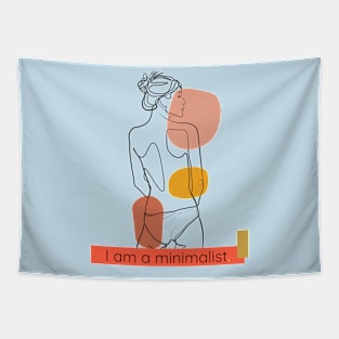 Woman Silouhette "I am a Minimalist" Tapestry