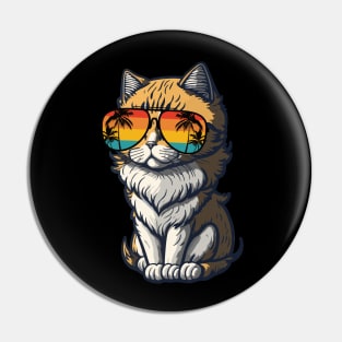 Cool Feline in Shades: Whiskered Purrfection for Cat Miaw Lovers Pin